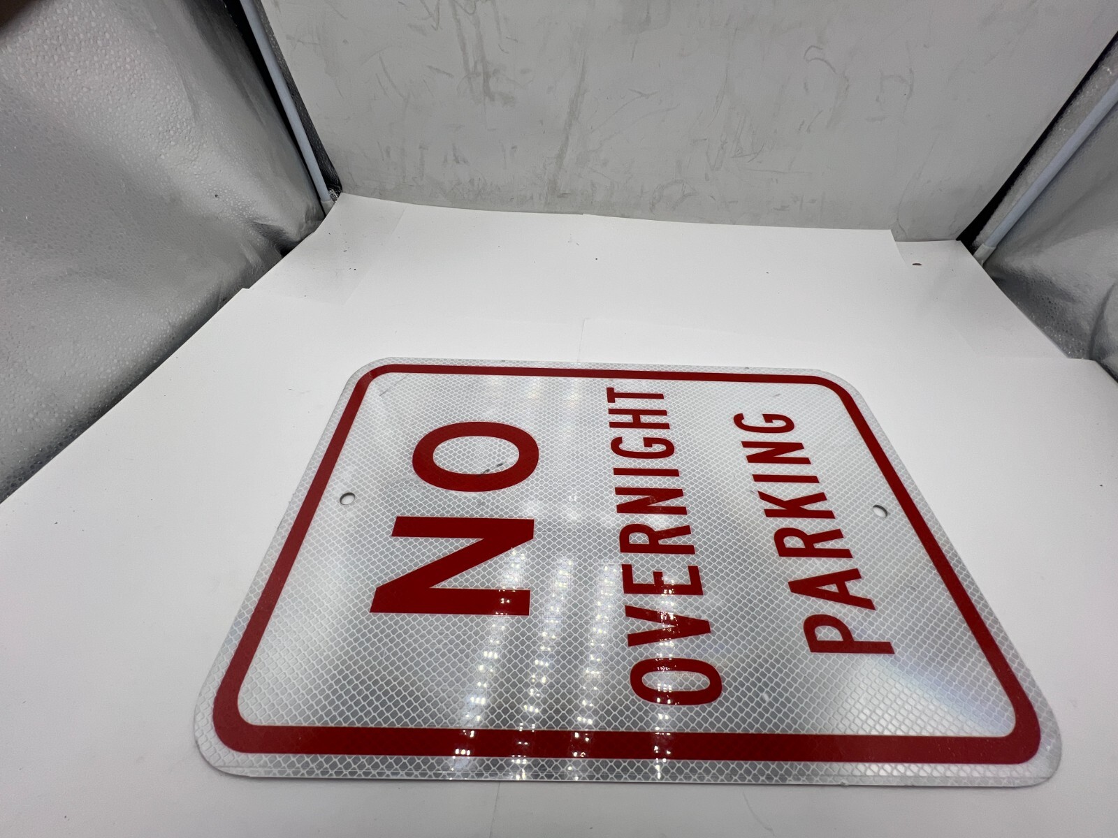 SmartSign No Overnight Parking Metal Sign 12″ x 18″ Reflective Red White