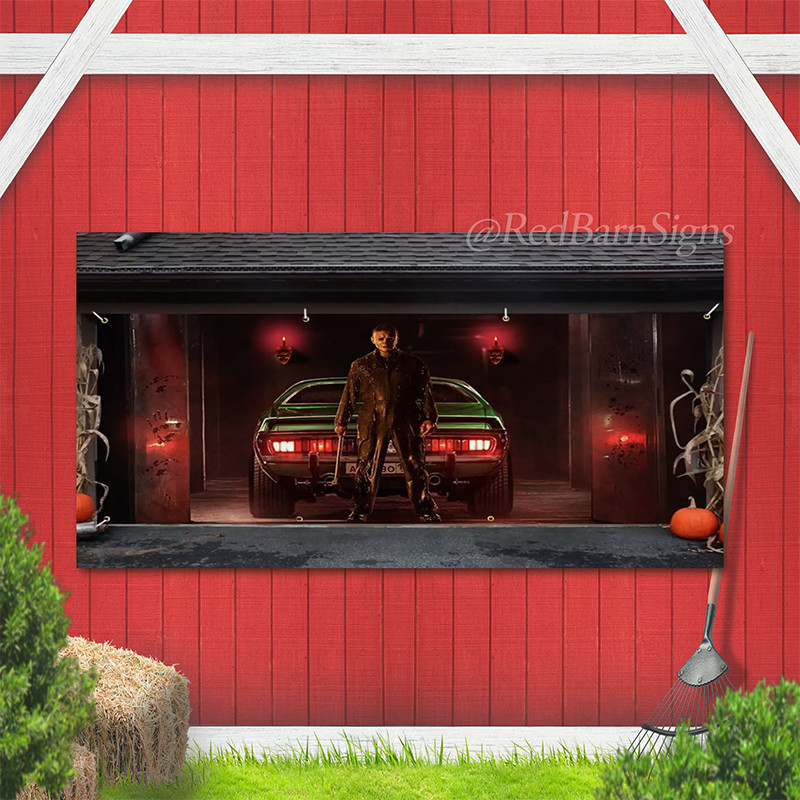 Halloween Michael Myers Garage Door Banner Horror Halloween Decor