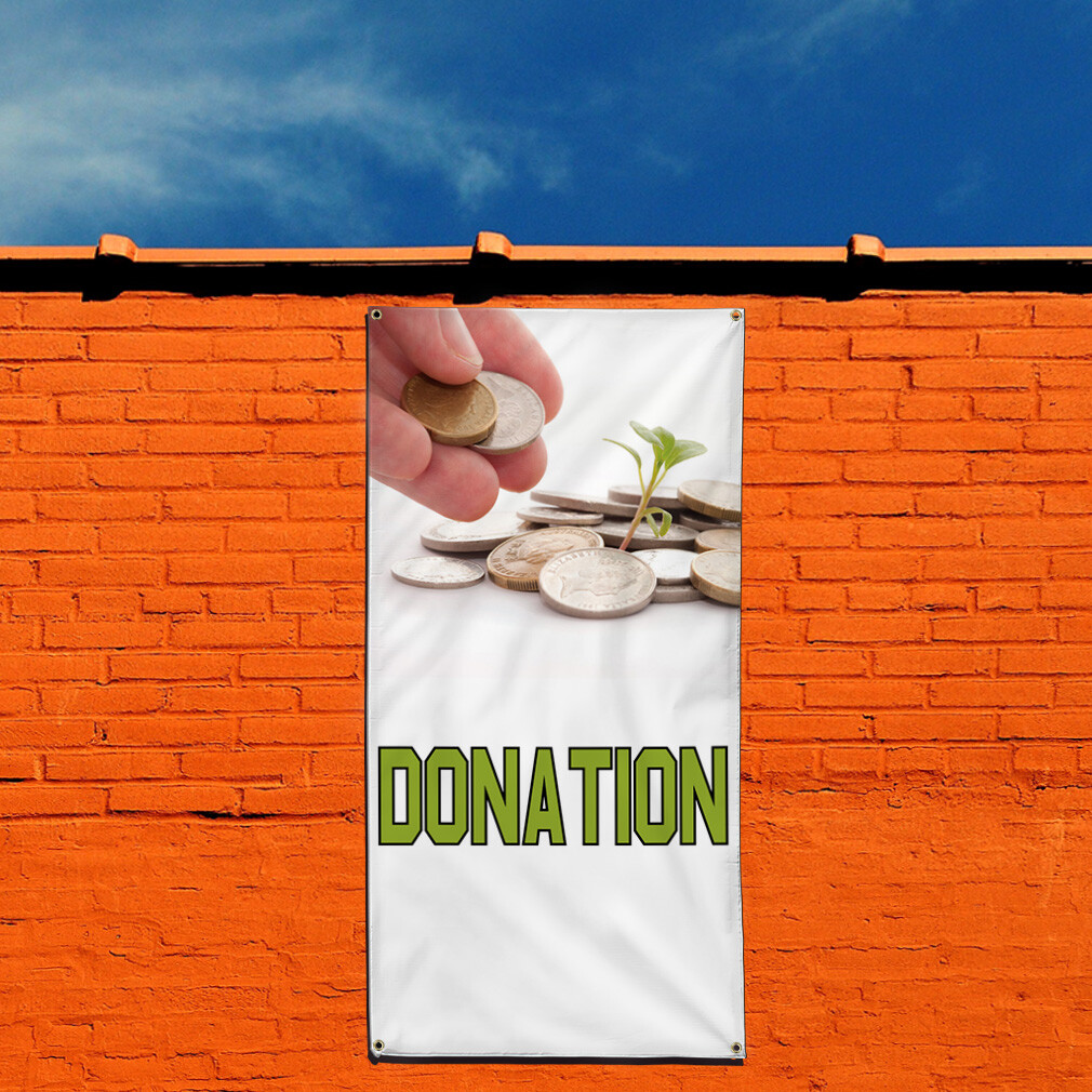 Vertical Vinyl Banner Multiple Sizes Donation Weatherproof Industrial Yard Signs