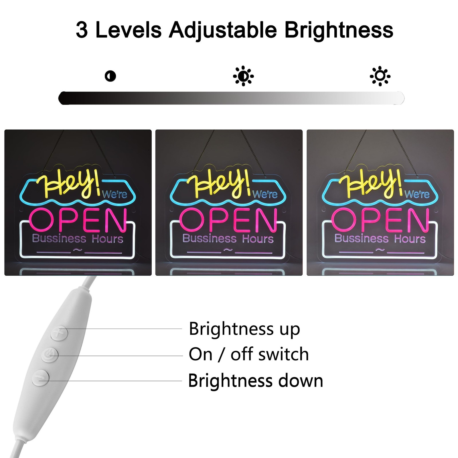OPEN Neon Sign, Neon Lights Hanging Wall Art Decoration for Business Restatur…