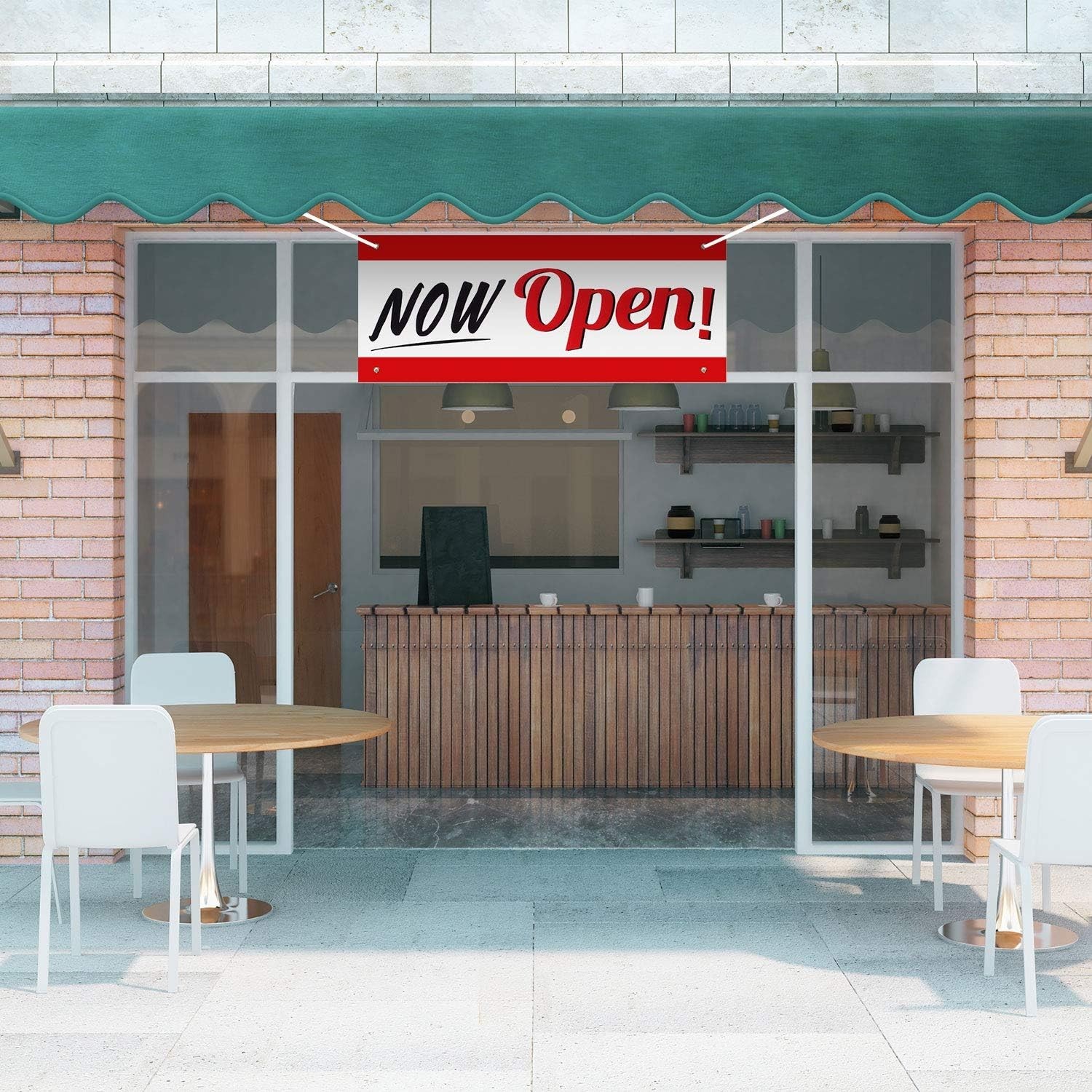 Vibrant Waterproof Polyester Business Entrance Advertisement