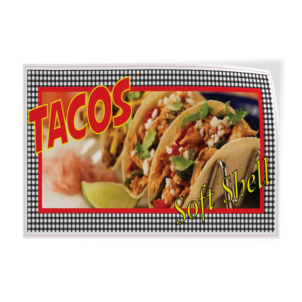 Decal Stickers Tacos Restaurant Cafe Bar A Vinyl Store Sign Label