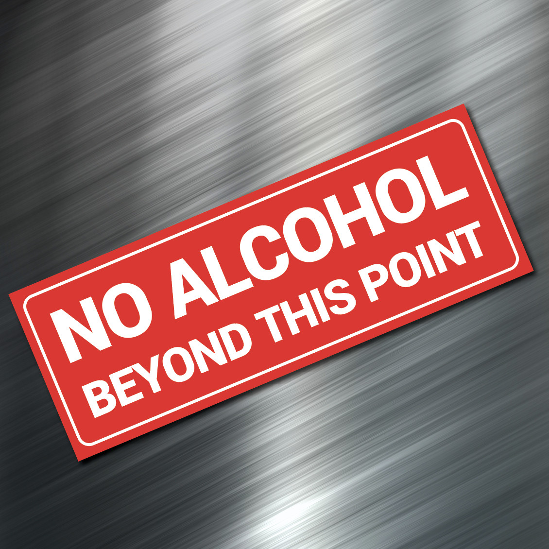 (1) NO ALCOHOL Sign Sticker Business Decal Store 2.25″x6″ Window Door Office NEW