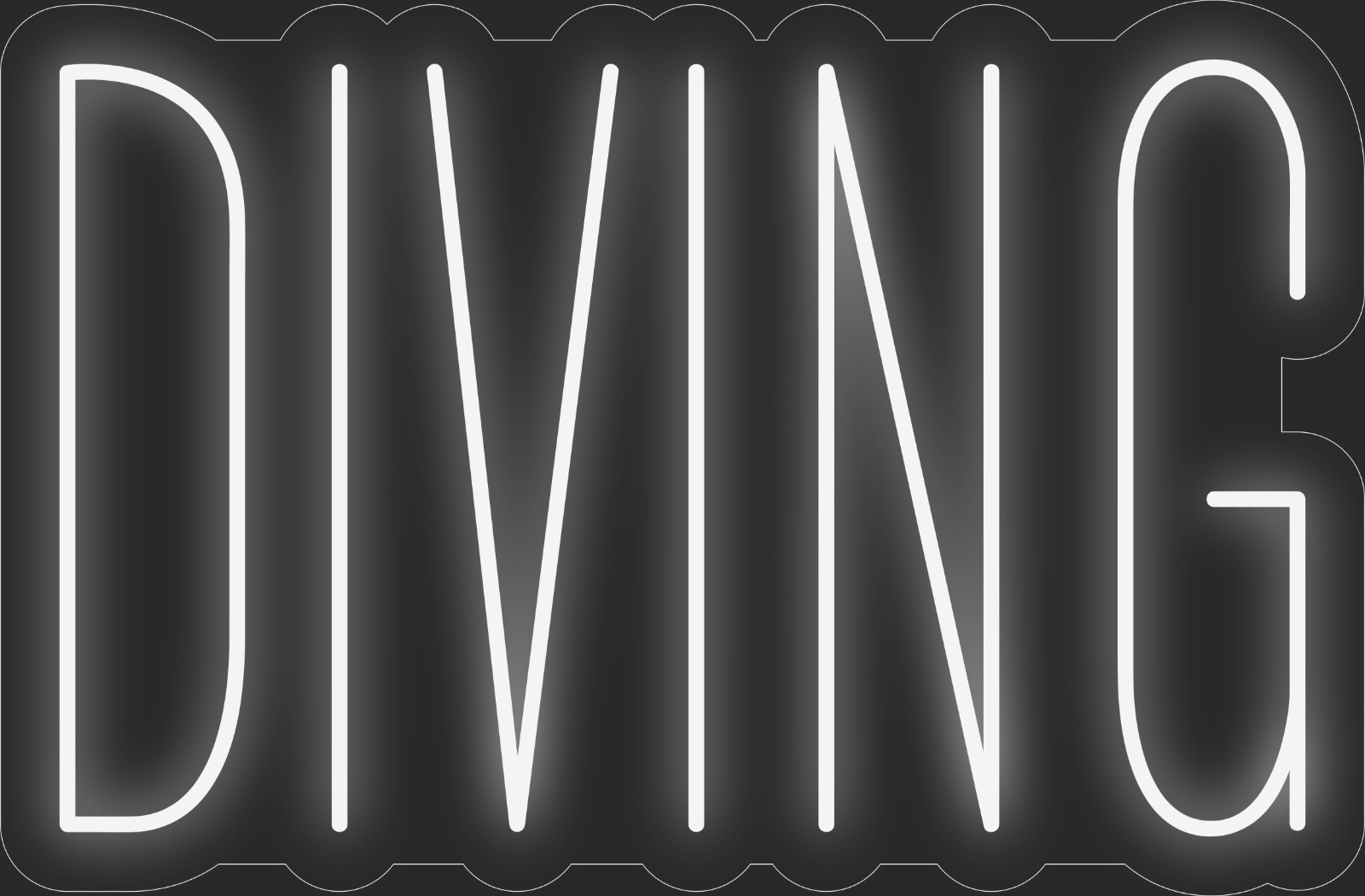 Diving Neon LED Sign Business Wall Decor Lighted Store Sign 24 x 16 in.