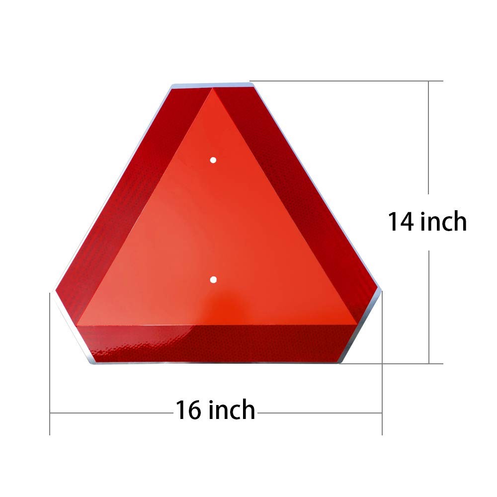 Slow Moving Vehicle Sign 14″x16″ 50-mil Aluminum Diamond Grade Reflective Golf