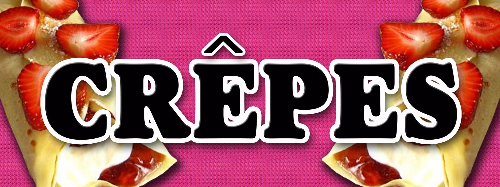 CREPES DECAL sticker crepe thin strawberry breakfast restaurant marketing