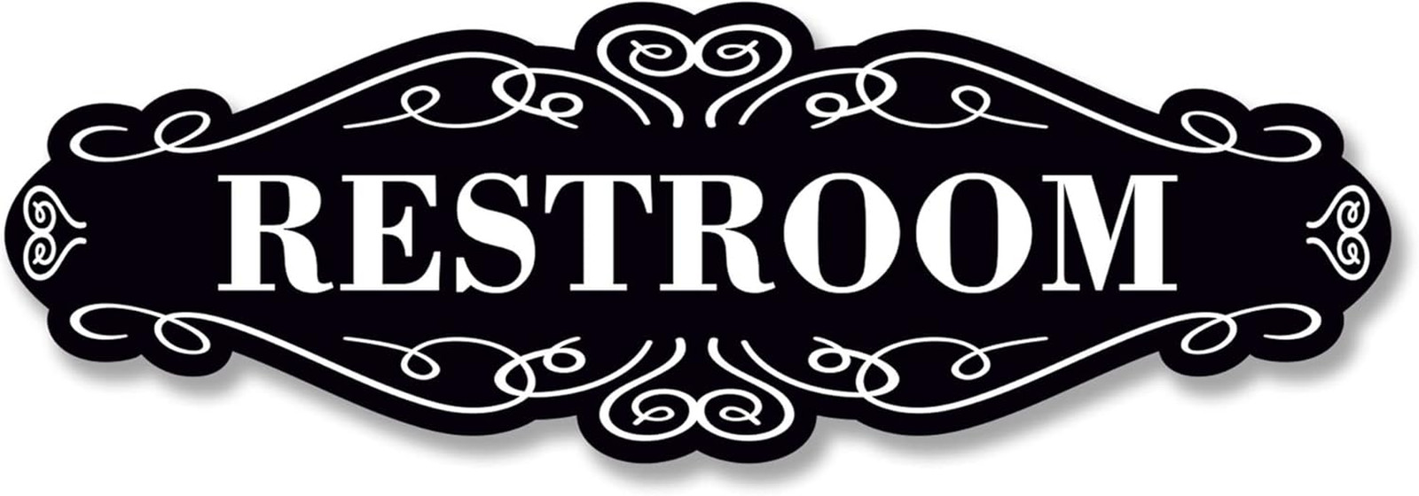 Restroom Sign for Door, 9X3 Dibond Self-Adhesive Unisex Bathroom Sign, Waterproo