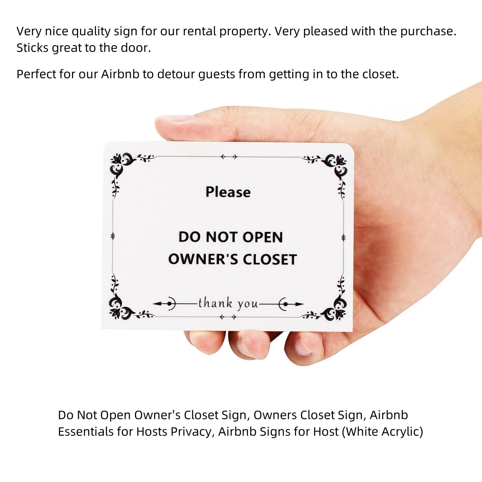 2 PCS Do Not Open Owners Closet Sign 4×3 Inch Hotel Essentials Privacy Plaque