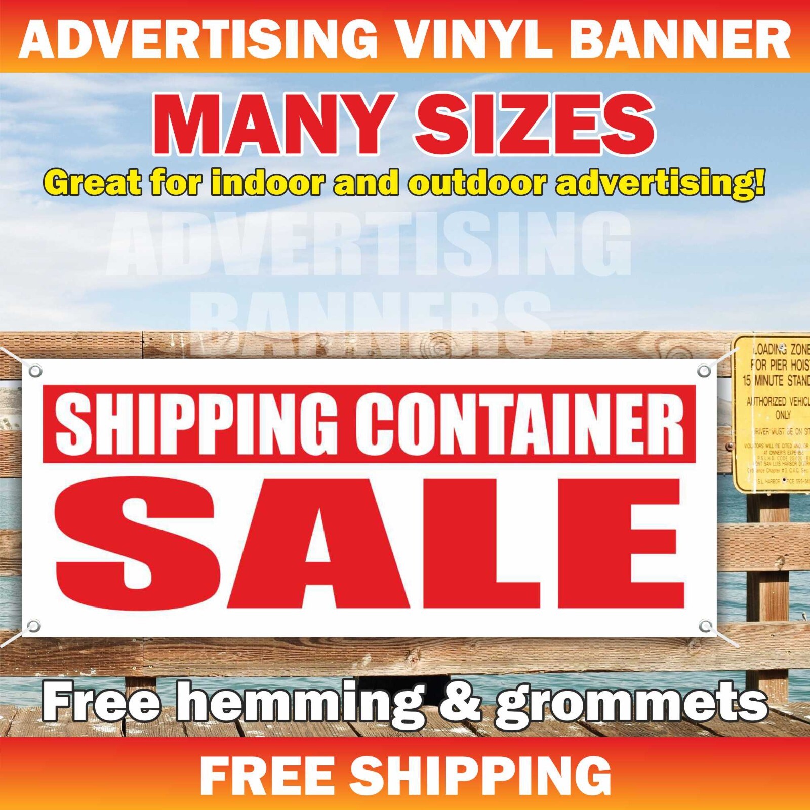SHIPPING CONTAINER SALE Advertising Banner Vinyl Mesh Sign Rent Lease Auction