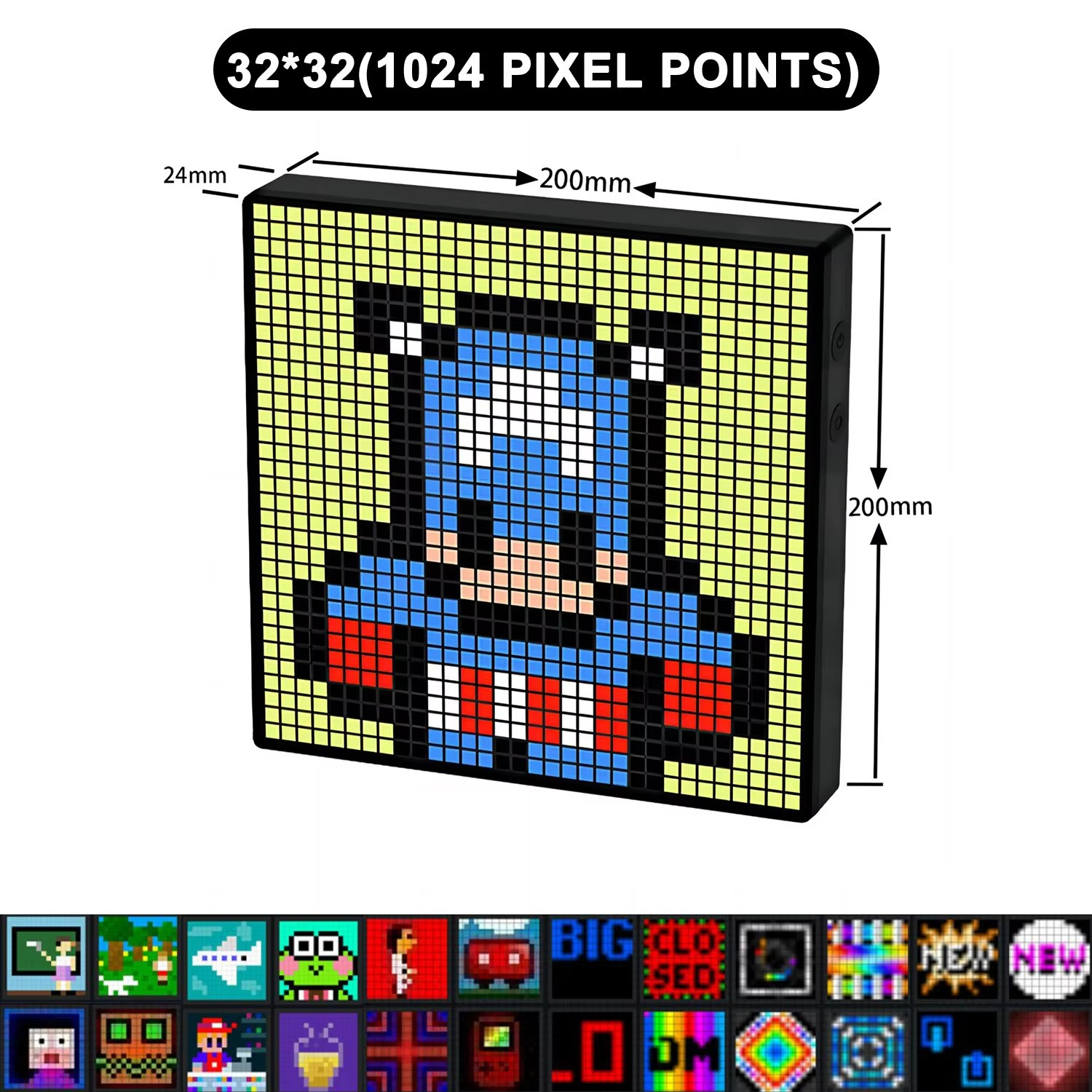 LED Pixel Matrix 64×64 RGB Smart Pixel Display – App Control DIY Gaming Light