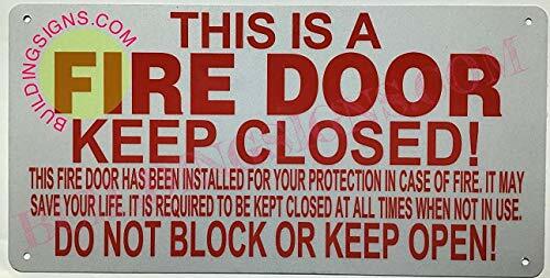 FIRE Door – DO NOT Block Sign(Reflective !, Rust Free-,White, 6X12)- -REF24-1027