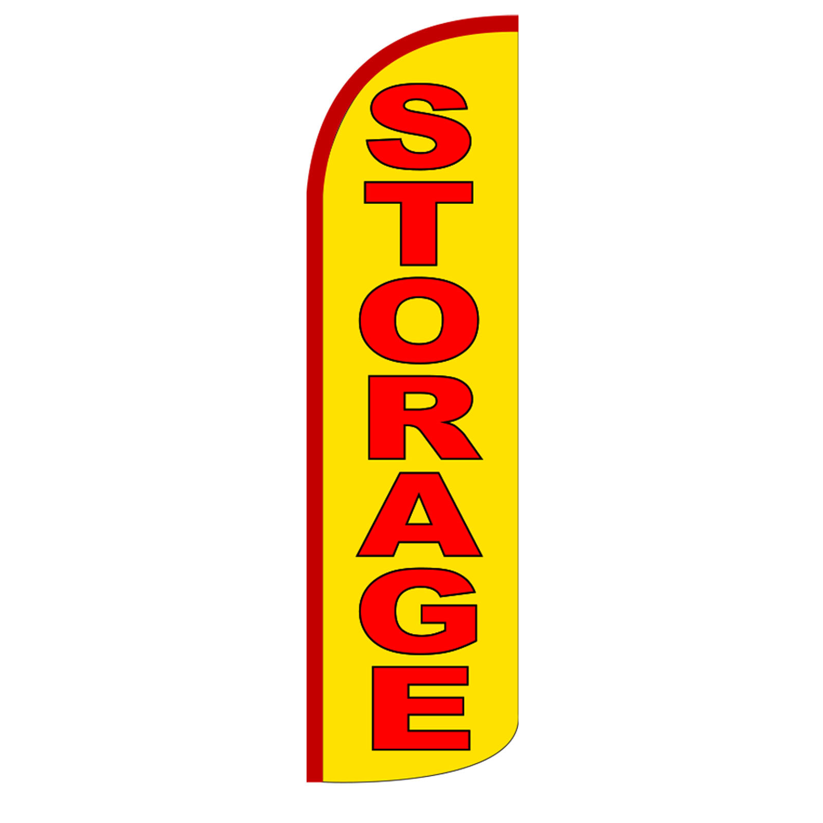 Storage Banner Flag Sign Display Only Flutter Feather Windless Swooper 3′ Yellow