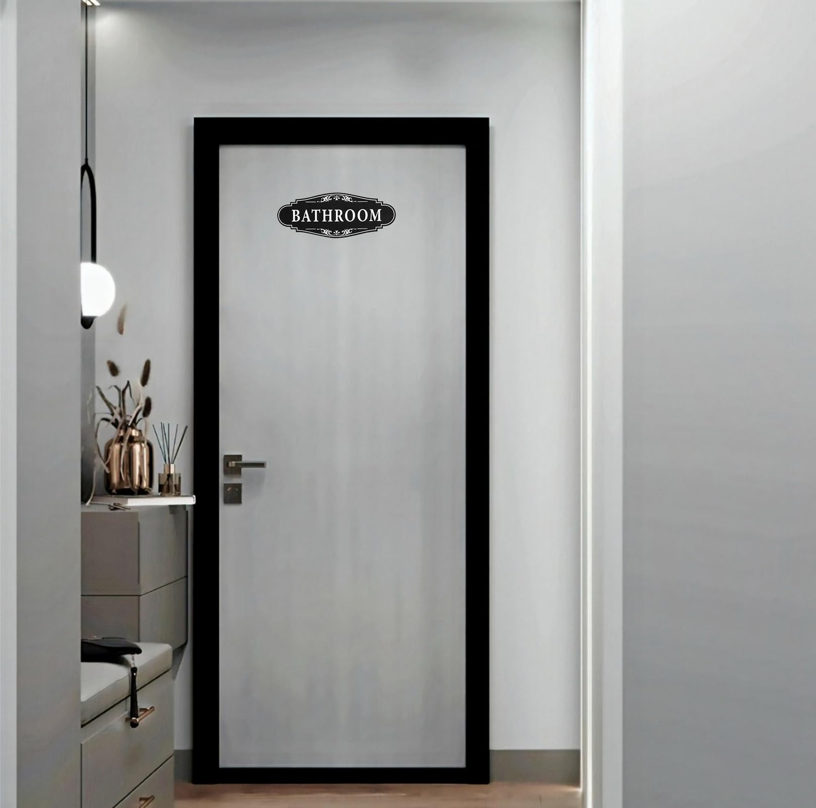 3PCS Laundry Room Sign Bathroom Pantry Door Signs Sticker, Self-Adhesive Bath…