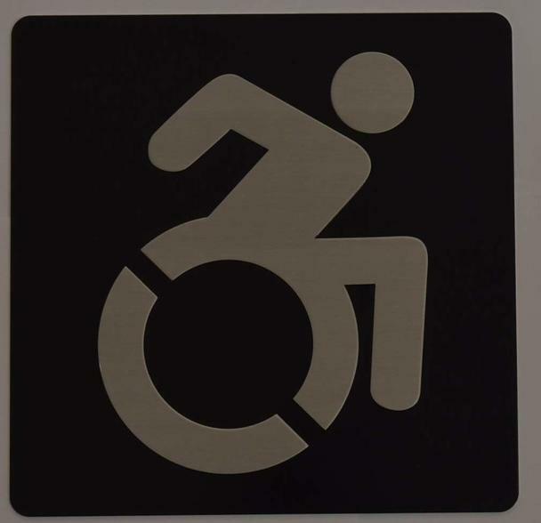International Symbol of Accessibility (ISA) Sign (6×6 Black/Silver)-REF24-1027