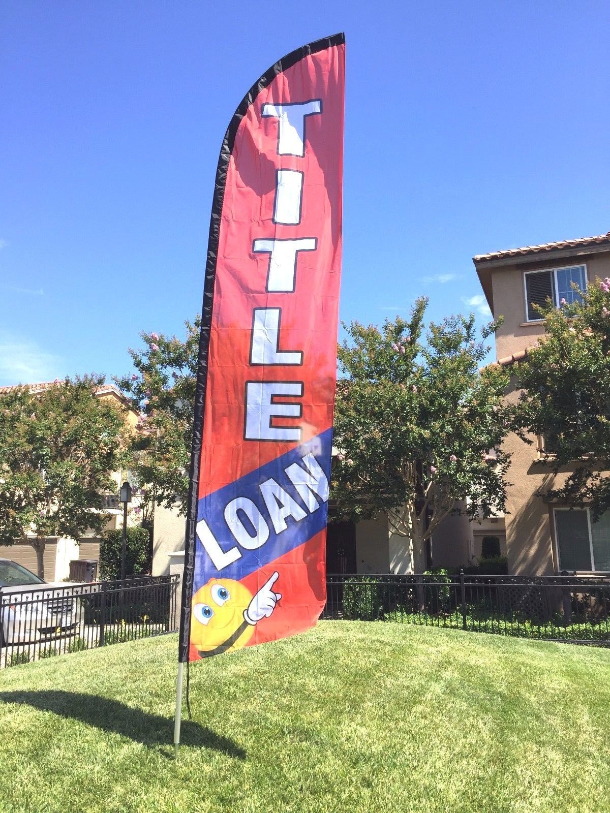 Custom Feather Swooper Banner Sign Flag 15′ Kit Title Loan -Free Gift