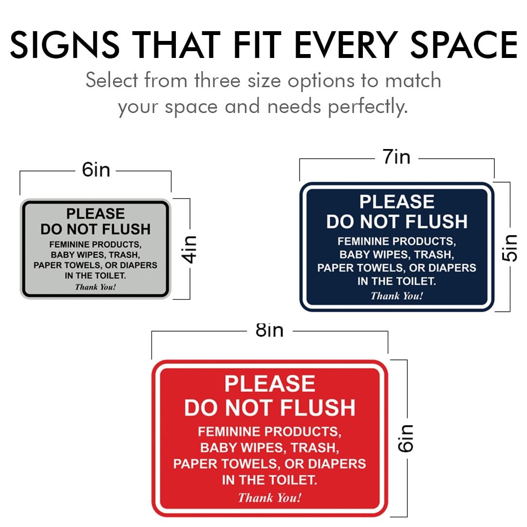 Classic Framed Please Do Not Flush Bathroom Etiquette Sign Silver 4×6 In