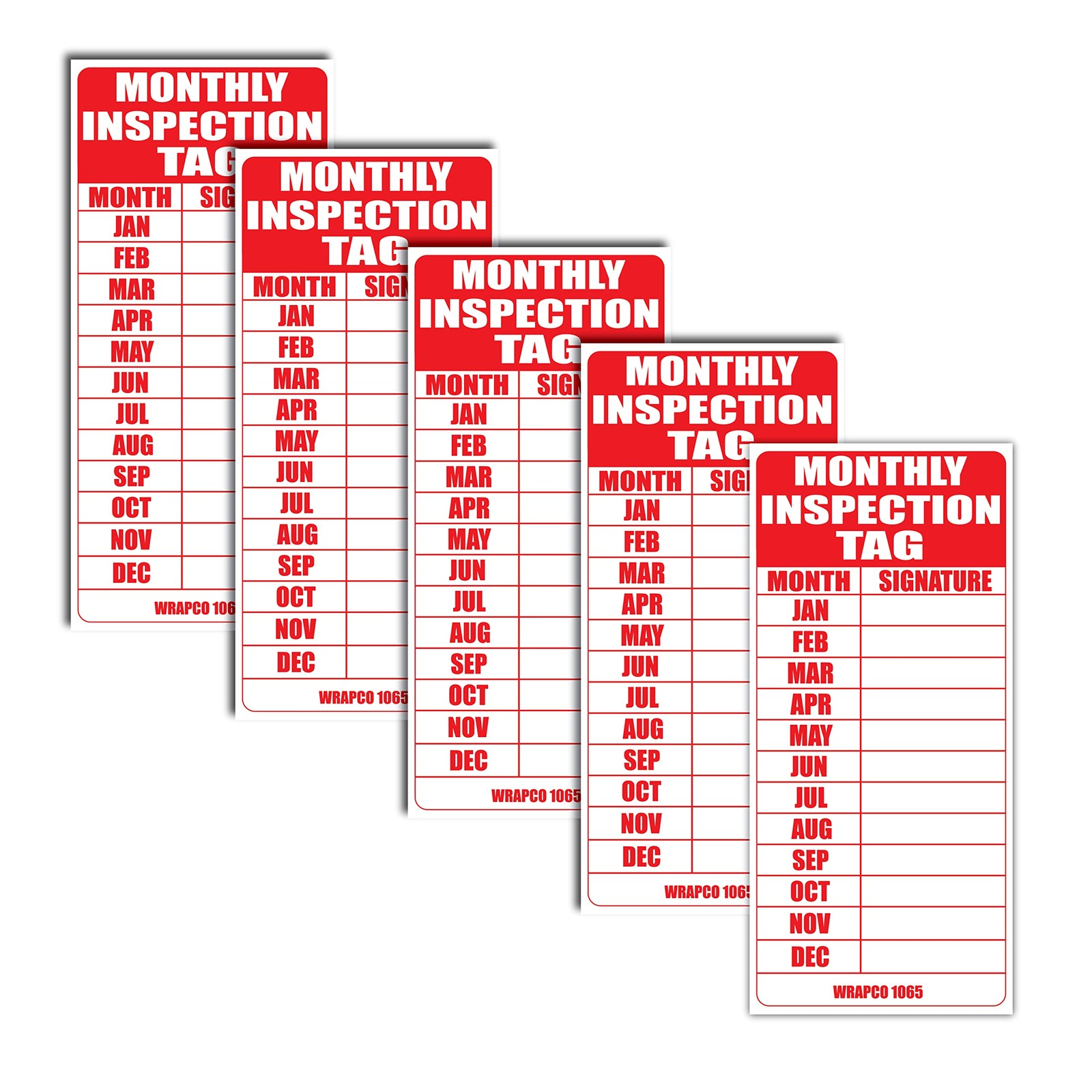 Monthly Inspection Tag 5″ x 2″ (5 Pack) Self Adhesive Vinyl Sticker Decal Ind…