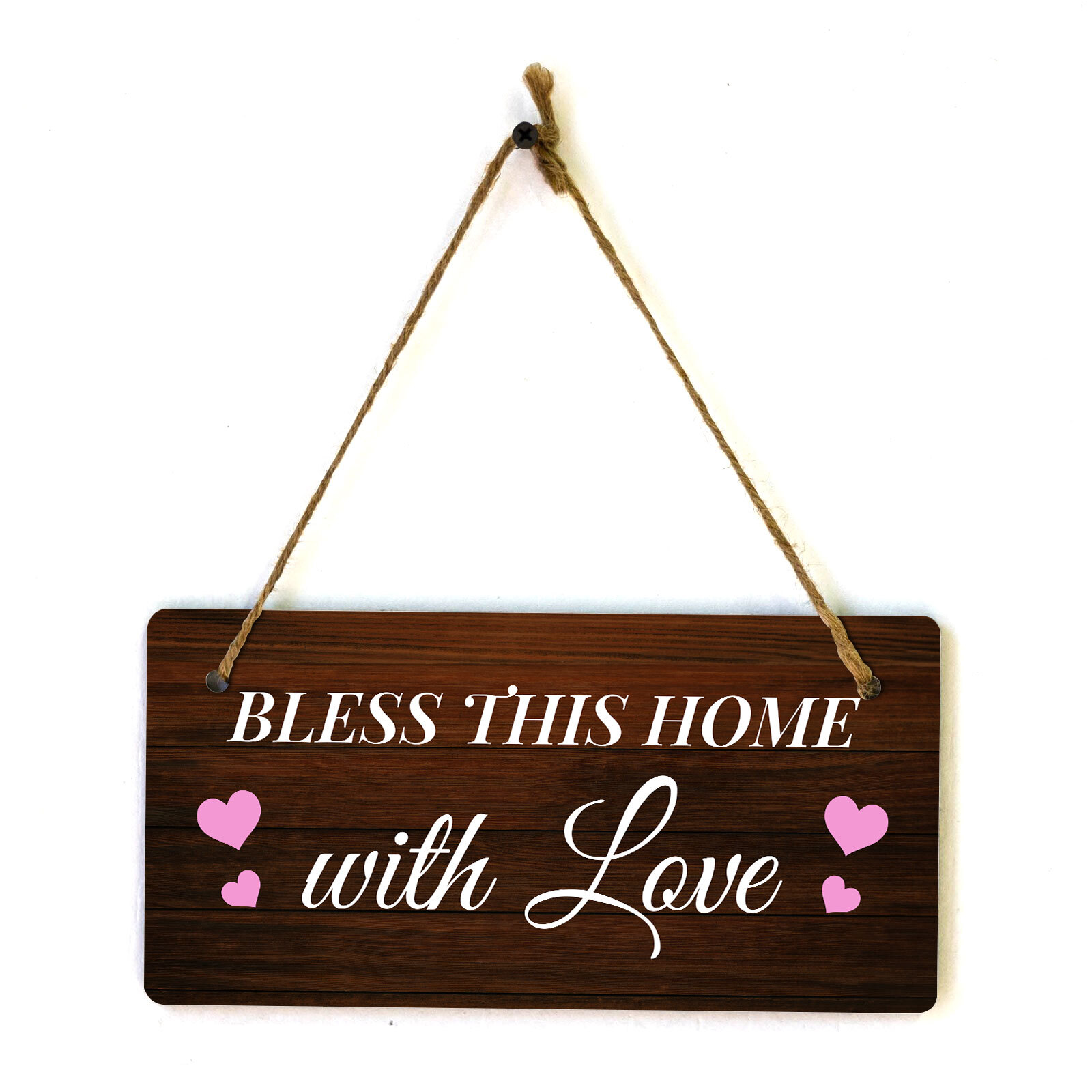 Bless This Home With Love 10×5 Hanging Plus Wall or Door Sign |