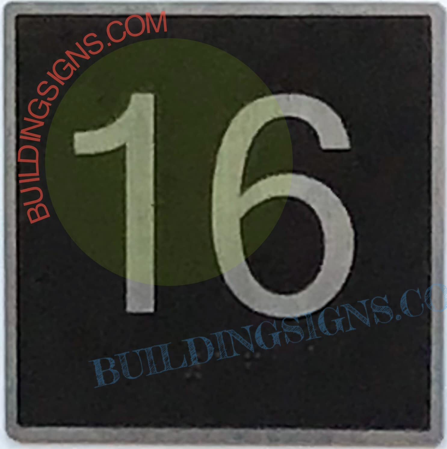 ELEVATOR FLOOR NUMBER 16 SIGN- ELEVATOR JAMB PLATE FLOOR 16 SIGN -REF24-1027