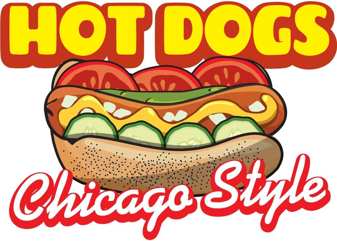 HOT Dogs Best in Town 36″ Concession Decal Sign Cart Trailer Stand Sticker Equip