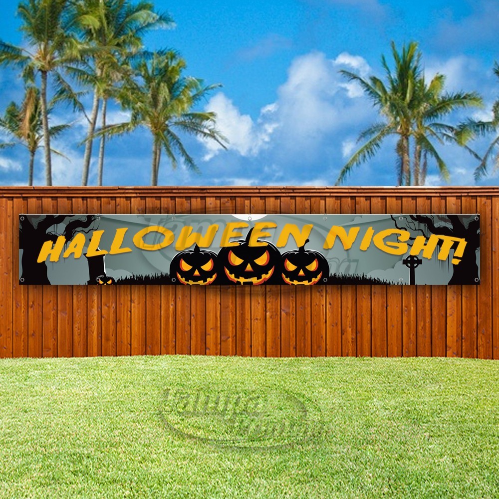 HALLOWEEN NIGHT Advertising Holiday Spooky Vinyl Banner Flag Sign USA XL01995
