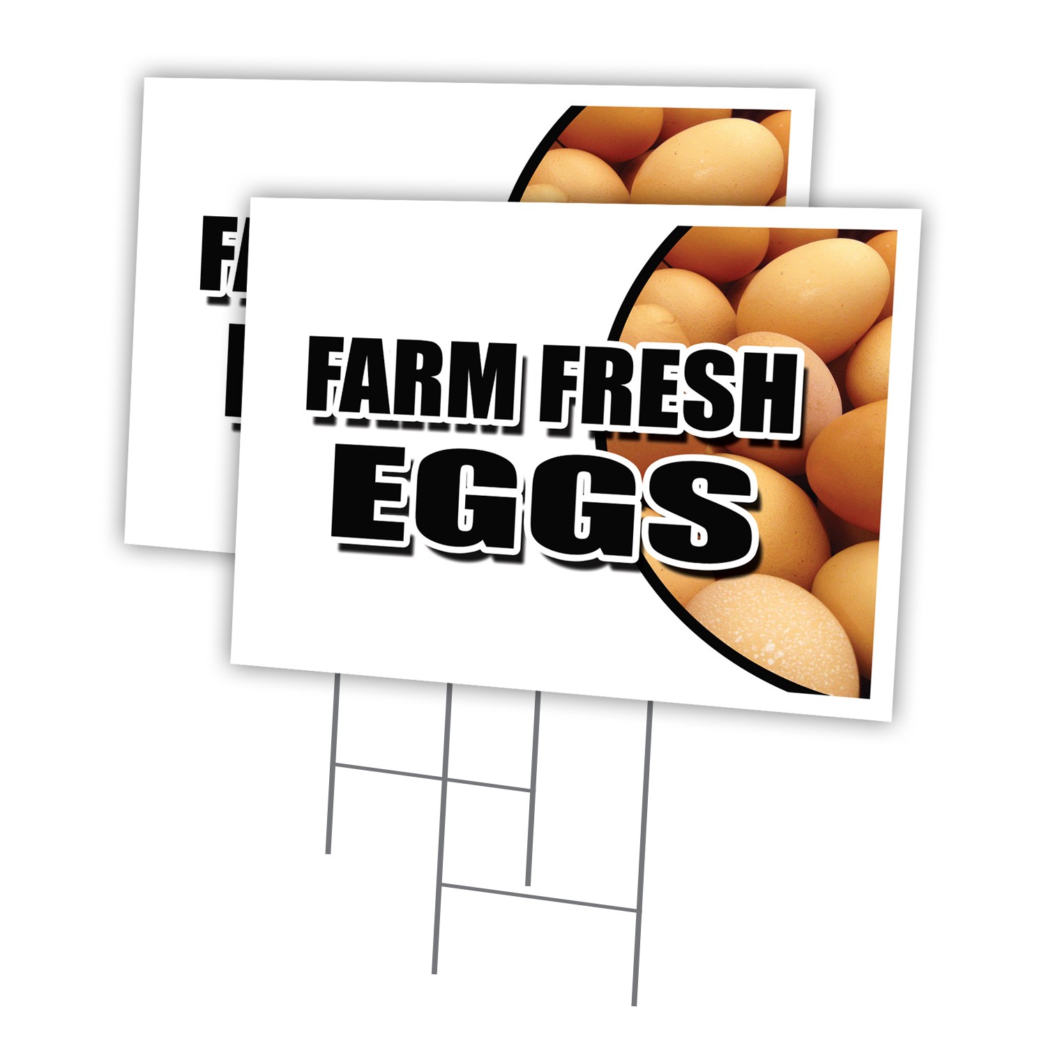 Farm Fresh Eggs Multi-Pack of Yard Signs & Stake plastic coroplast window