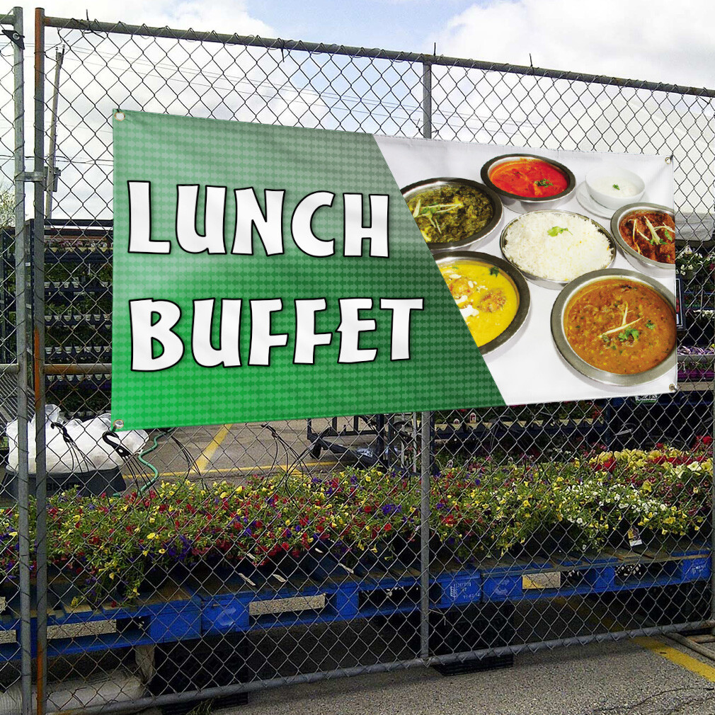 Vinyl Banner Multiple Sizes Lunch Buffet Restaurant Cafe Bar Restaurant & Food