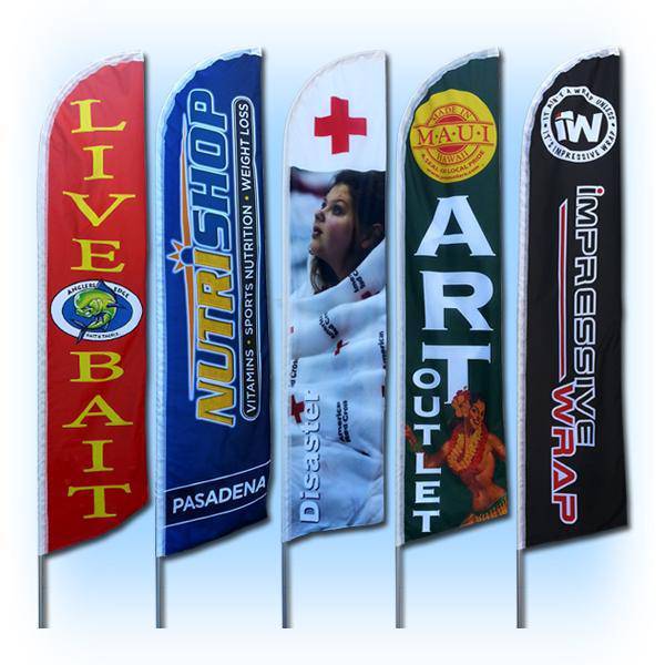 15′ Full Color Custom Tall Swooper Advertising Flag Feather Banner Digital Print