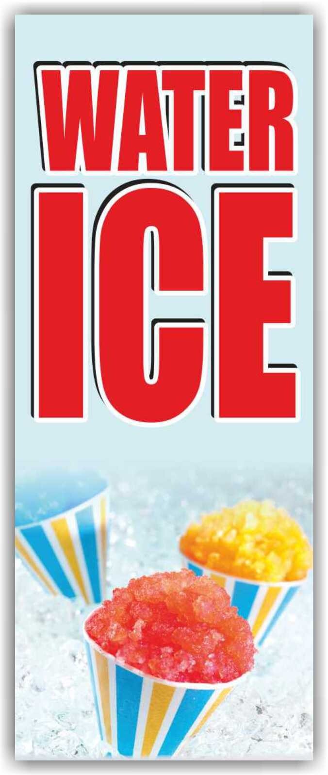 WATER ICE Advertising Banner Vinyl Mesh Sign Flag Poster Ice cream drinks
