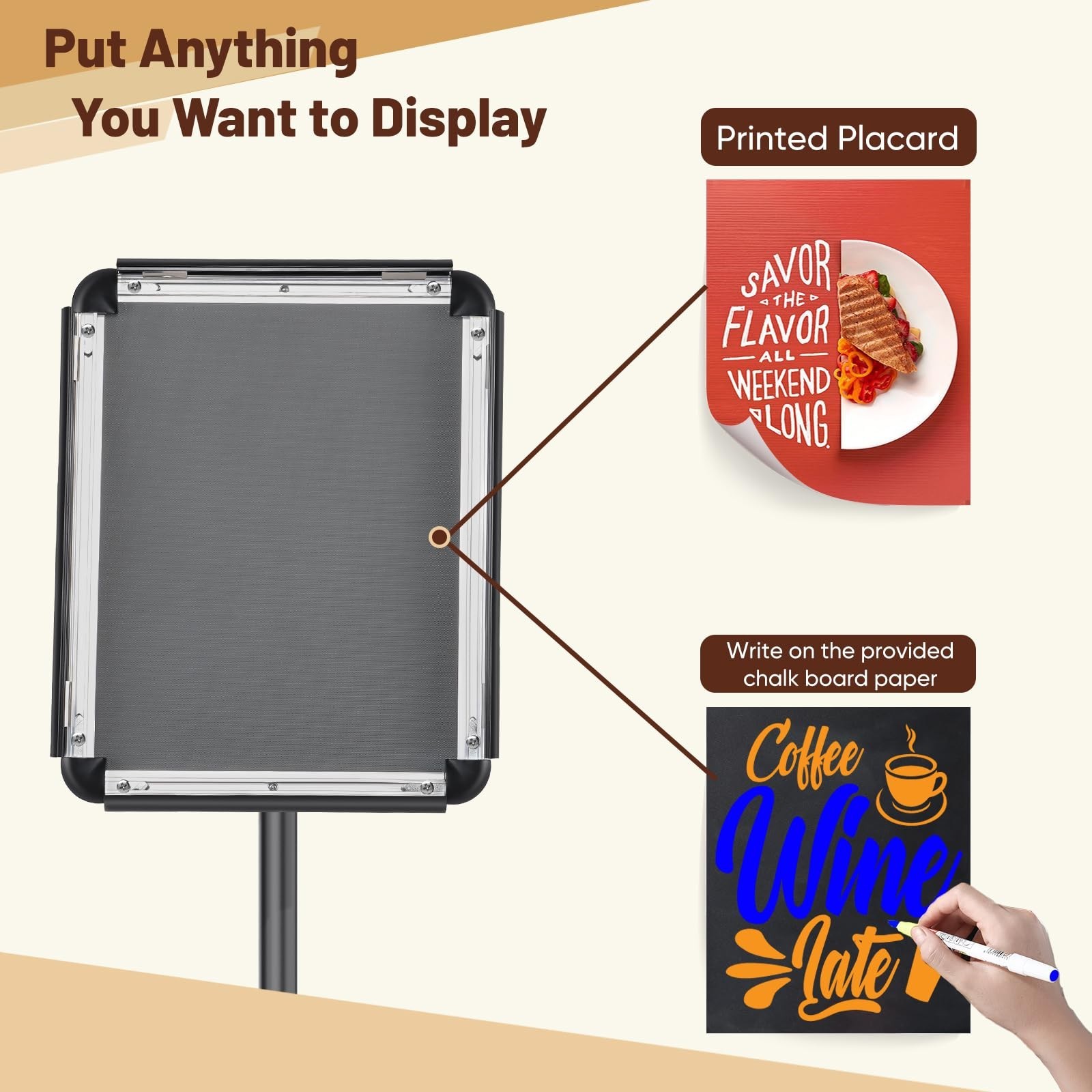 Adjustable Pedestal Floor Stand Sign Holder for 8.5*11 inches Poster or chalk…