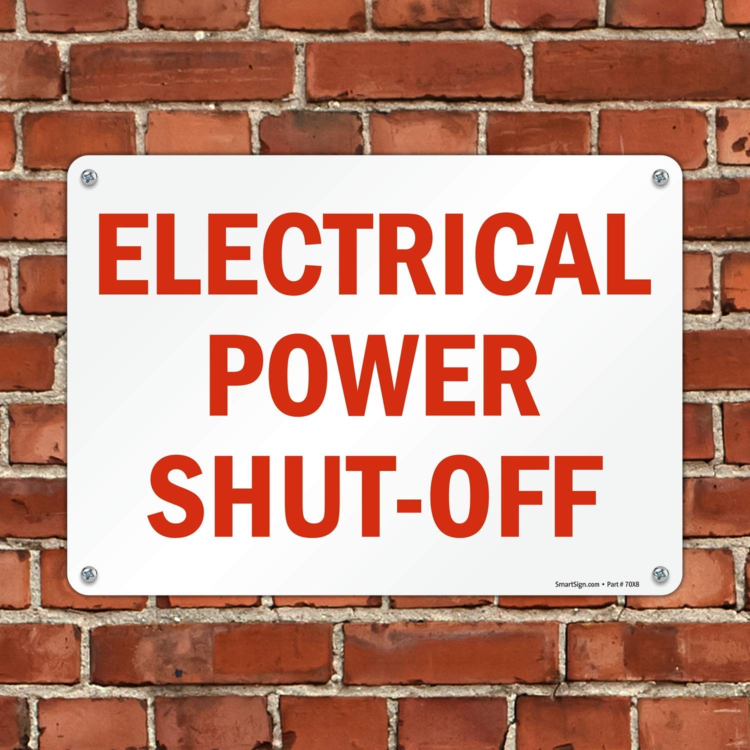 SmartSign “Warning – Electrical Power Shut-Off” Sign | 10″ x 14″ Plastic