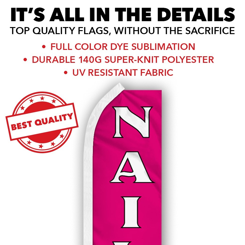 Nails Advertising Swooper Feather Flutter Flag Nail Salon Beauty