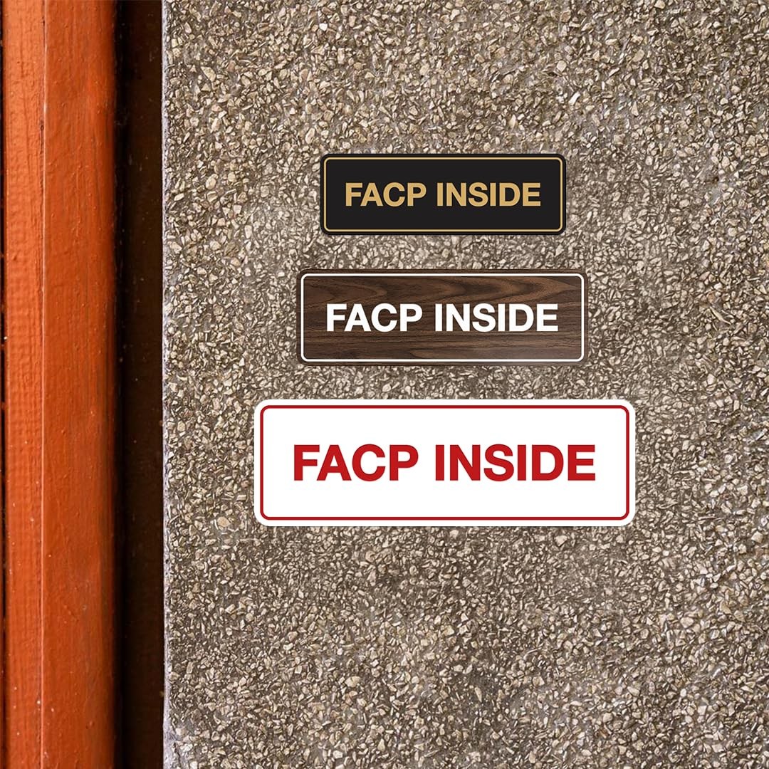 Standard FACP Inside Sign | Fire Safety Signage (Red) – Medium 1 Pack