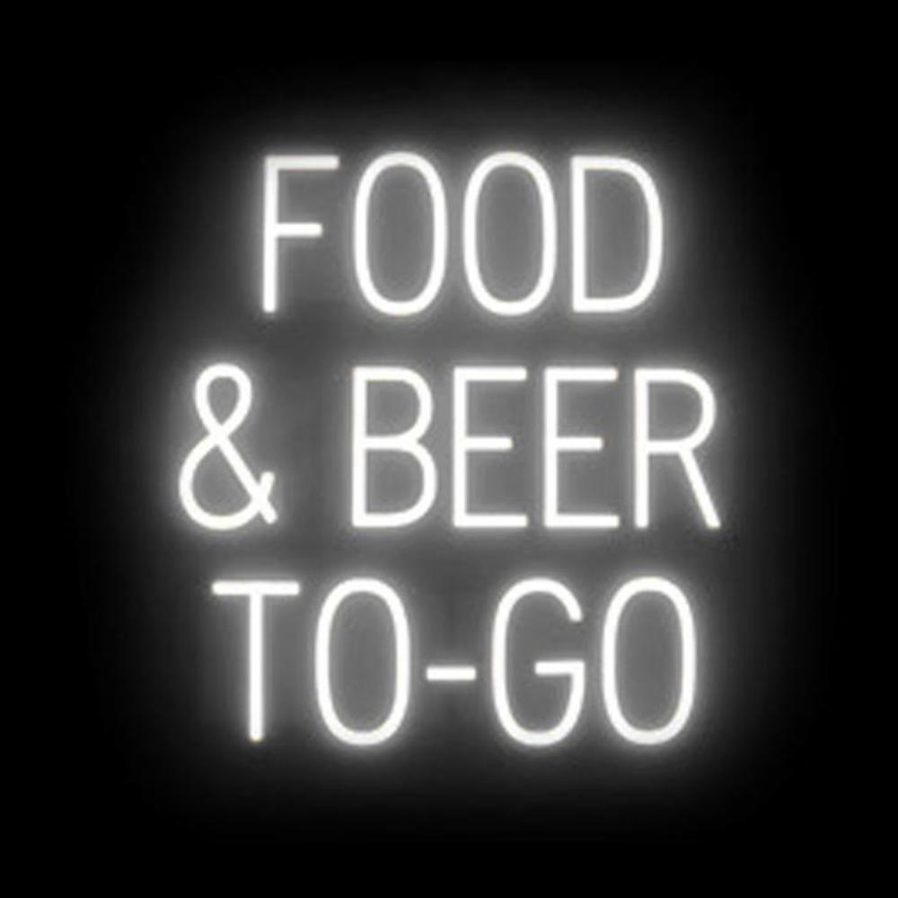 SpellBrite FOOD & BEER TO GO Sign | Neon Sign Look, LED Light | 23.3″ x 23.8″
