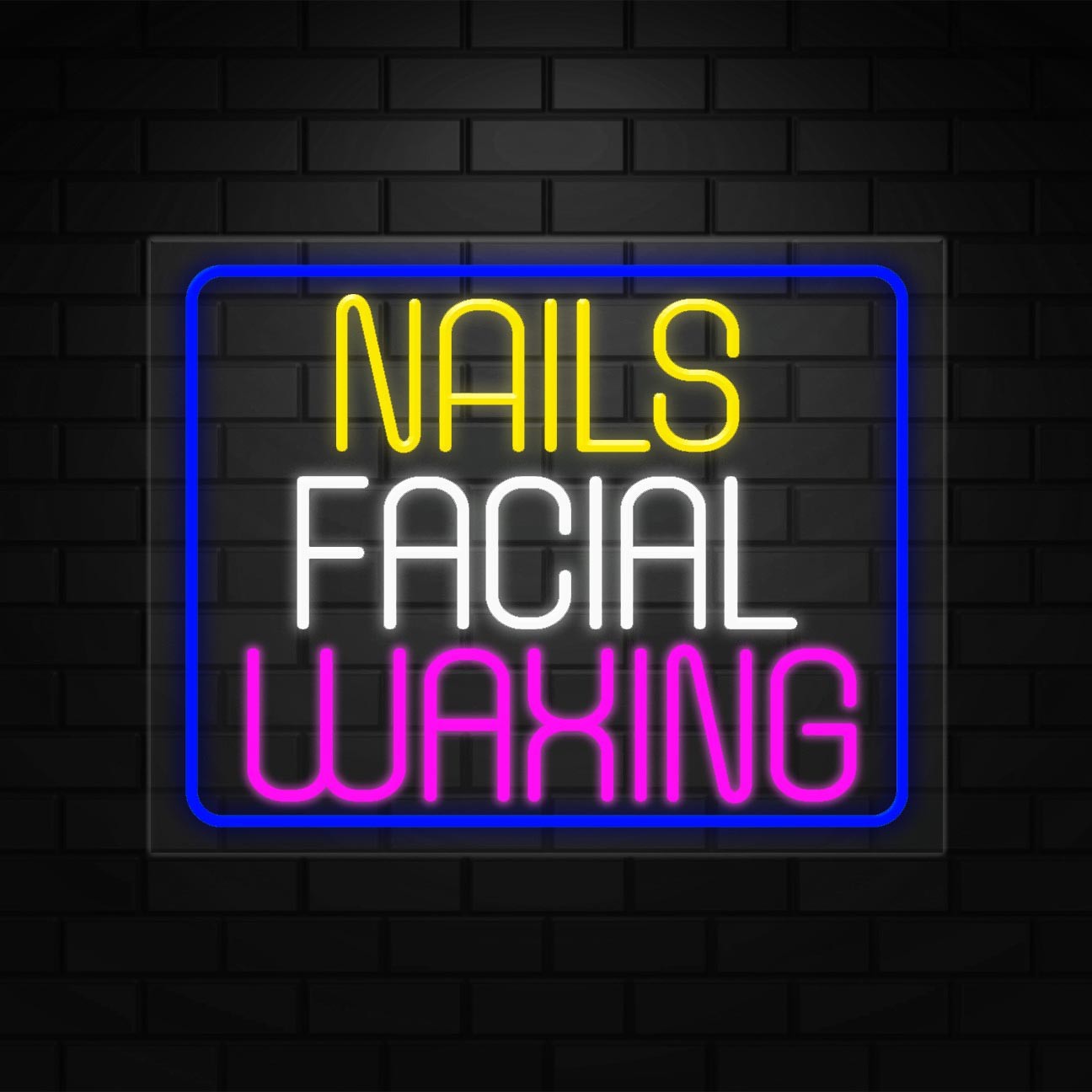 Nails Facial Waxing Sign for Business | LED Flex Neon | 31″W x 24″H x 1″D