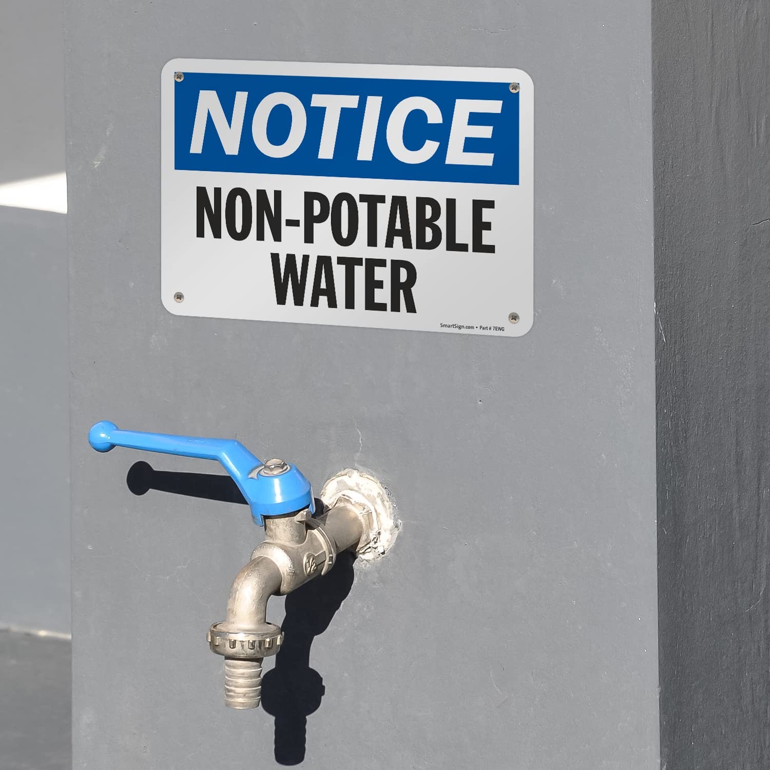 7 x 10 Aluminum Sign, Notice – Non-Potable Water, S-2833-AL-10, Safety