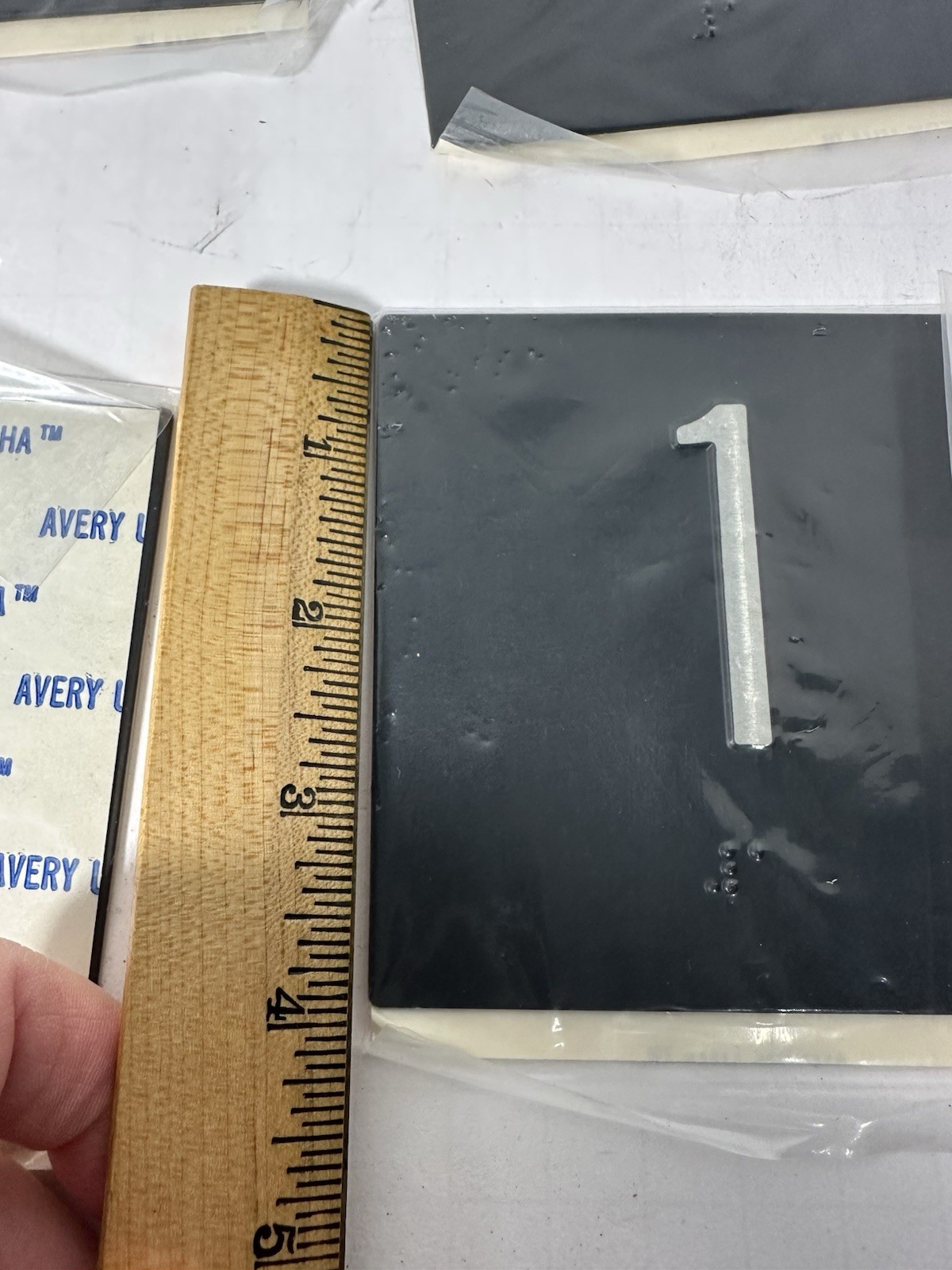 1st Floor Elevator Jamb Plate Sign with Braille and Raised Number NIP