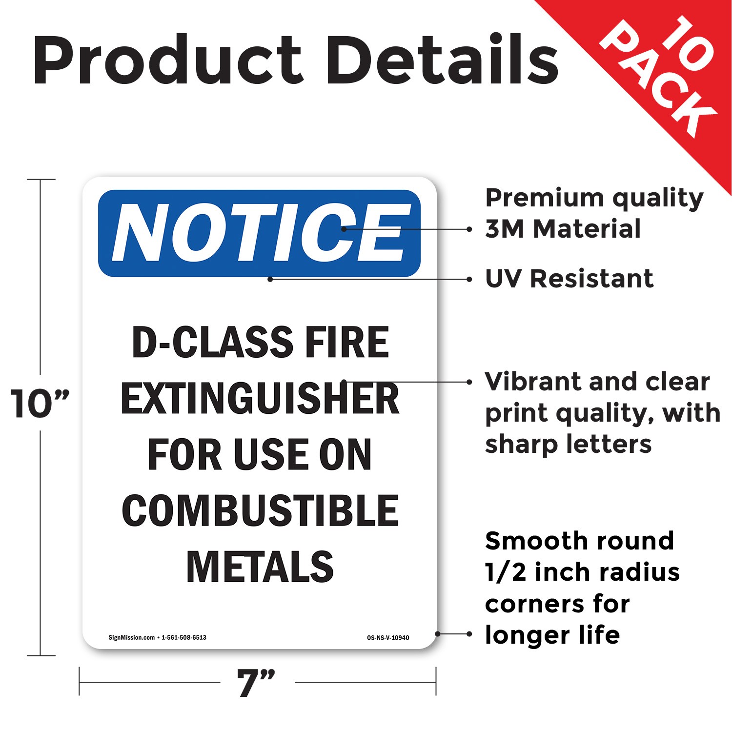 D OSHA Notice Sign Metal, Plastic, Or Decal – 5 or 10 Pack