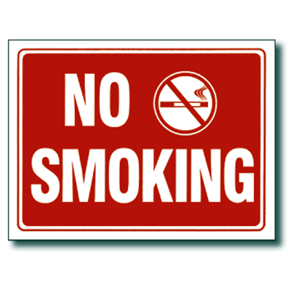 2 Pcs 9 x 12 Inch Red & White Flexible Plastic ” No Smoking ” Sign