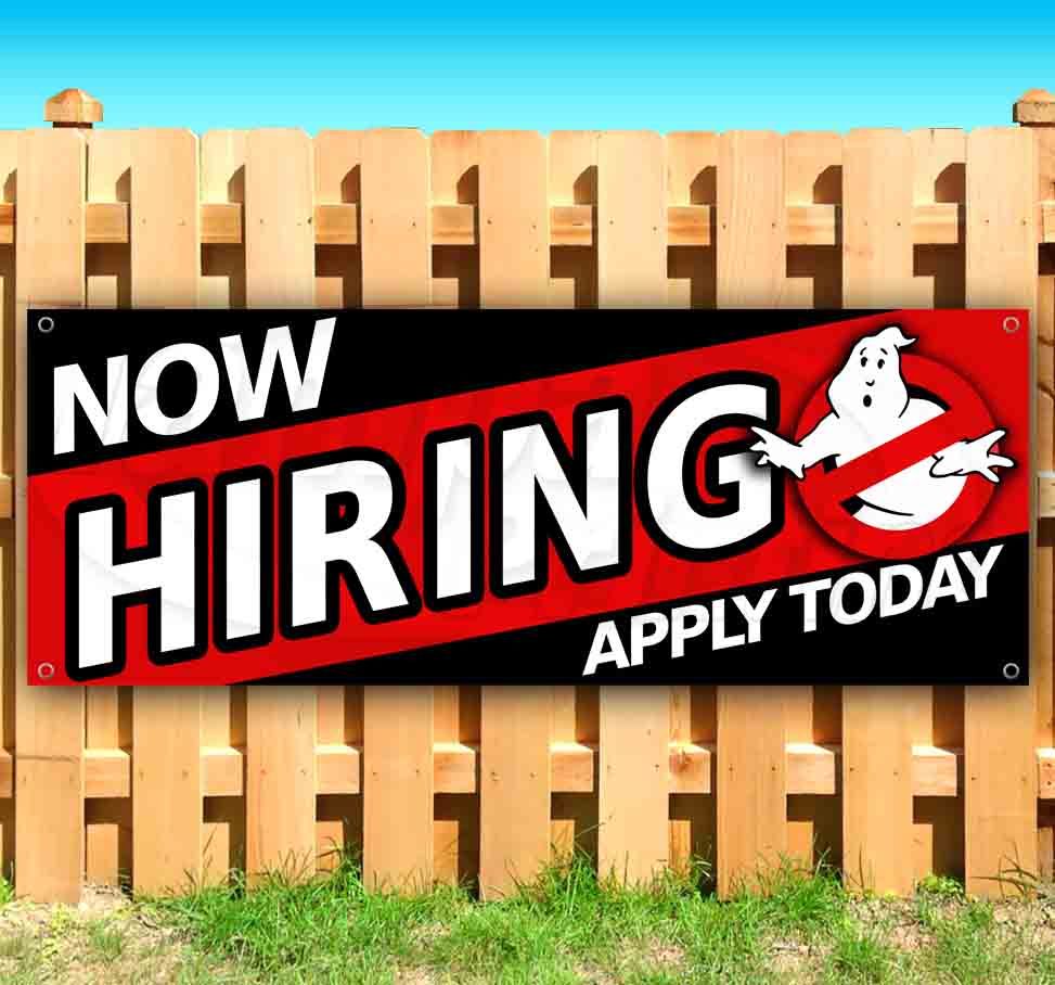 NOW HIRING APPLY TODAY HALLOWEEN Advertising Vinyl Banner Flag Sign USA
