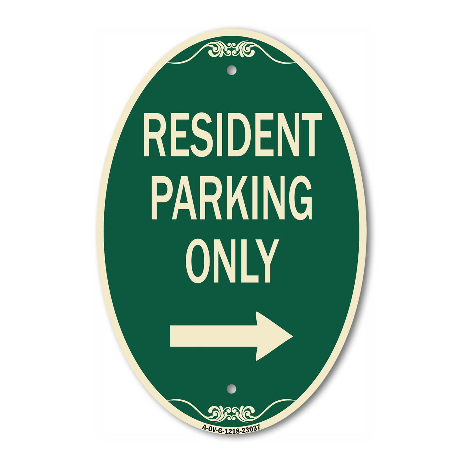 Reserved Parking Sign Resident Parking Only (With Right Arrow) 12″ x 18″