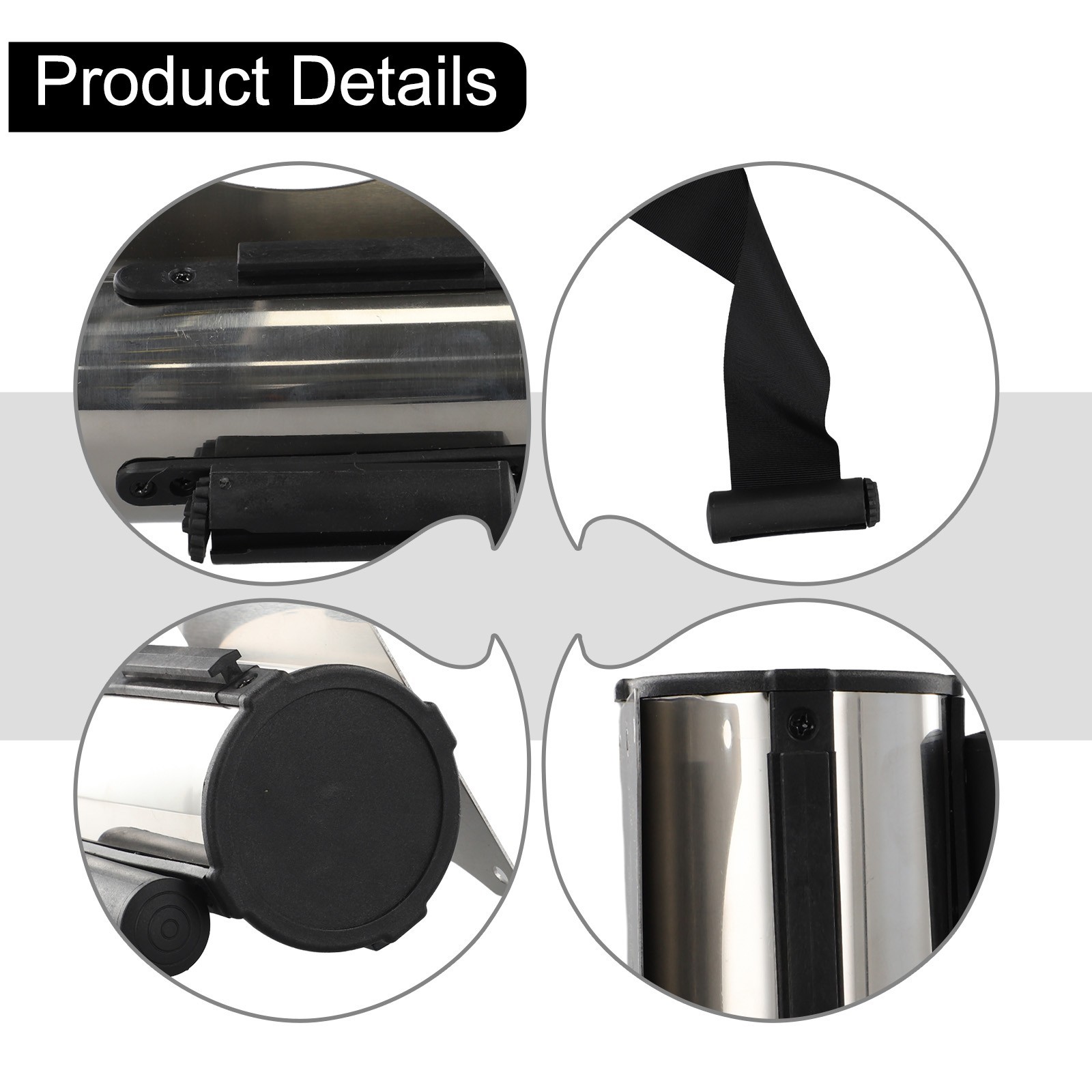 Retractable Crowd Control Barrier with Wall Mount and Stainless Steel Case