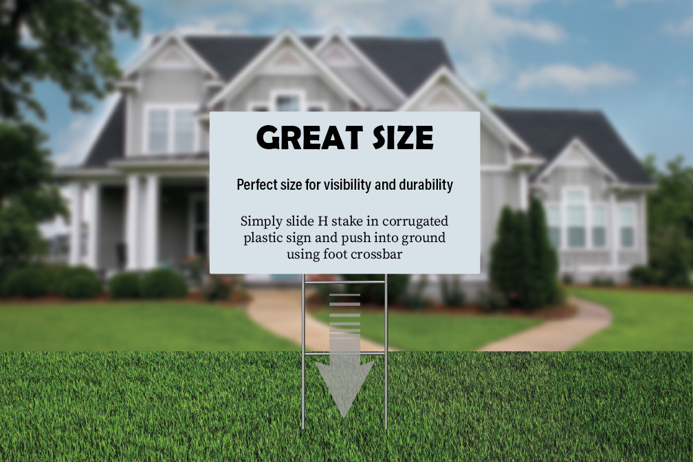 Blank Yard Signs (5-Pack) – White – 18″ x 24″ – With 24″ x 9″ Double H Stakes