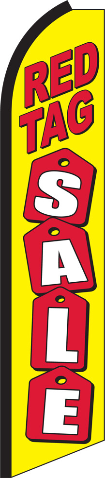Red Tag Sale Swooper Flag Feather Super Bow Banner