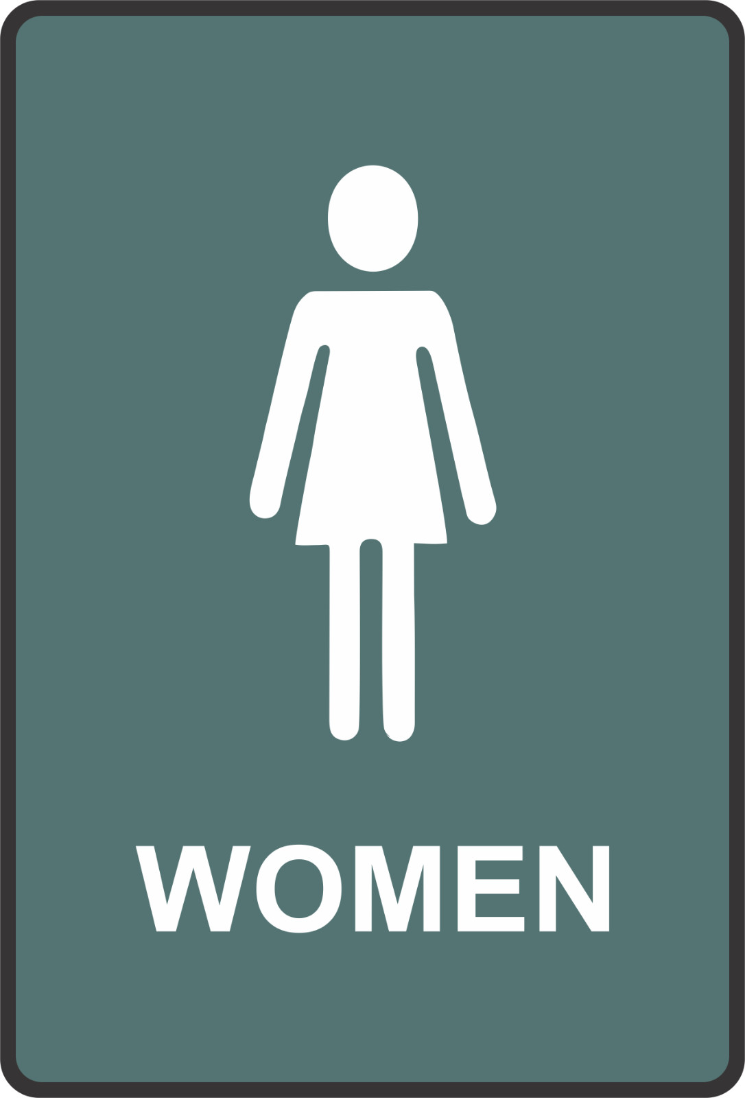 Forest Green Women’s Room Metal Bathroom Sign 8″ x 12″ or 12″ x 18″ Sizes