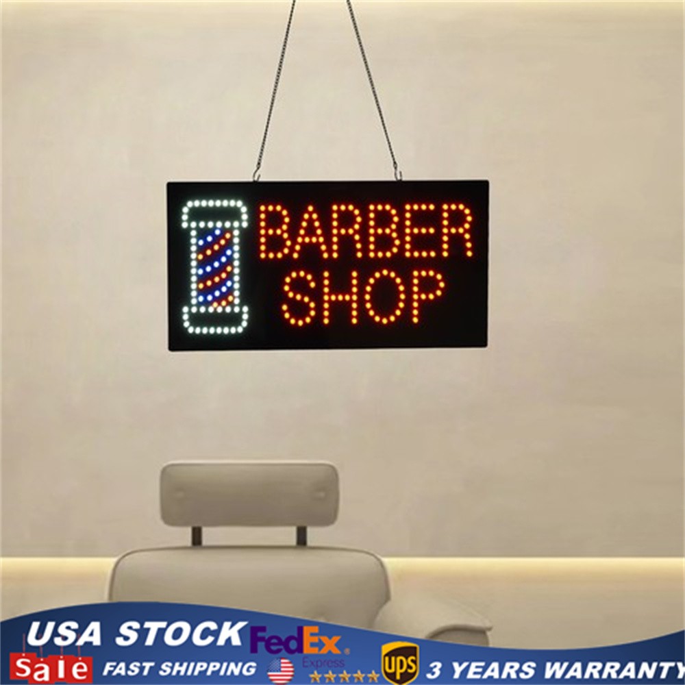 Barber Shop Sign LED Light Sign Business Sign Display 60*30cm/23.61″ x 11.81″