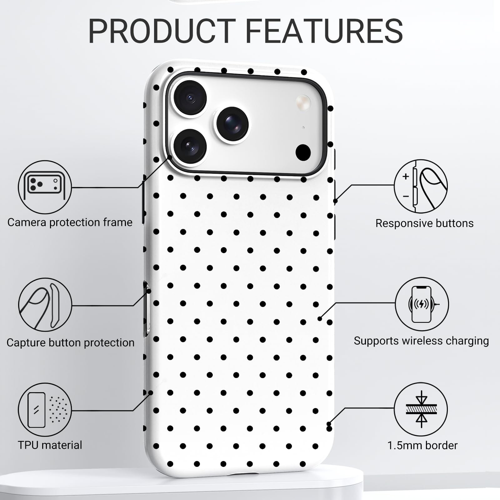 TPU Phone Case for iPhone 17 Pro, MagSafe Wireless Charging Compatible, Shock…