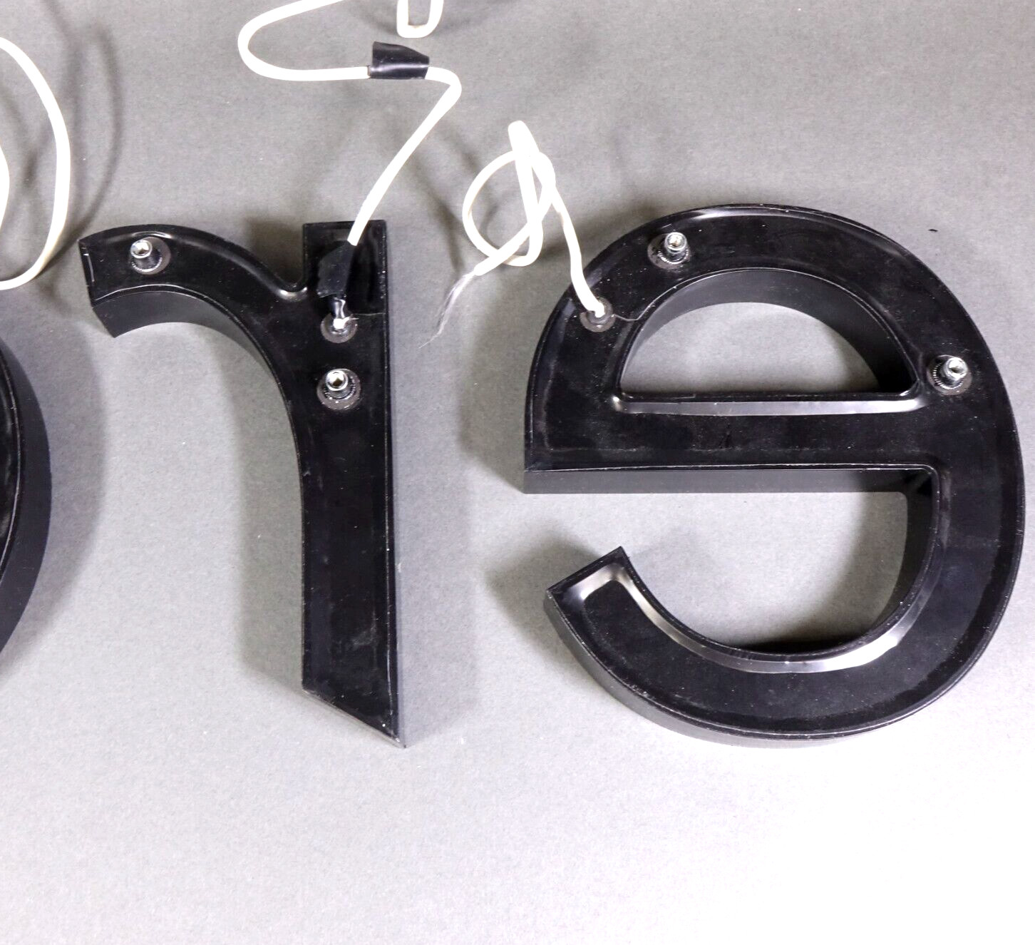 10″ Letters Store Sign Can Be Illuminated White Black 1″ Thick Plastic