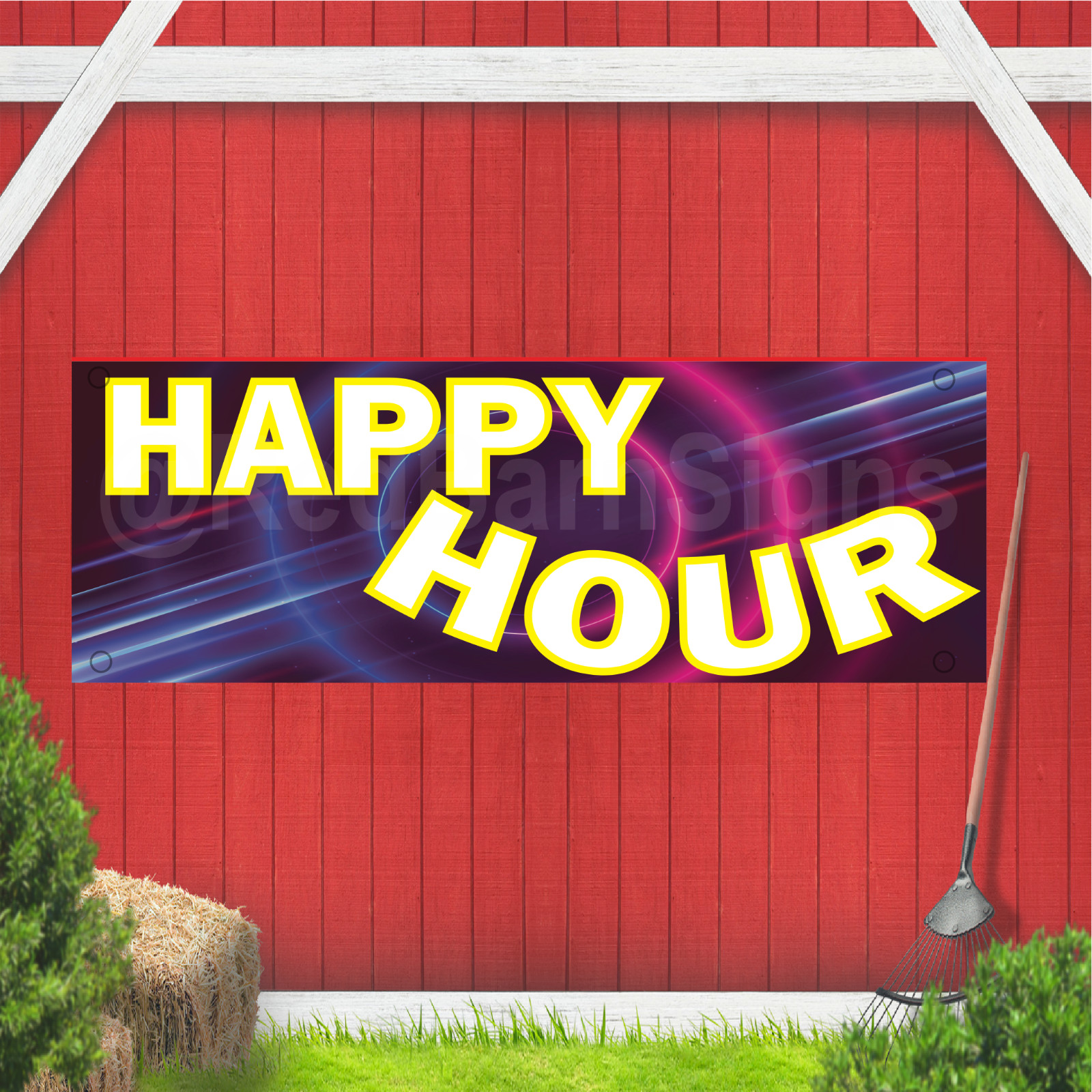 Happy Hour Indoor Outdoor Vinyl Banner Design