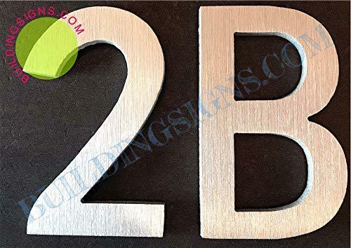 Apartment Number 2B Sign -(Brush Silver,, Rust Free, 2.75 inch)-REF24-1027
